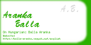 aranka balla business card